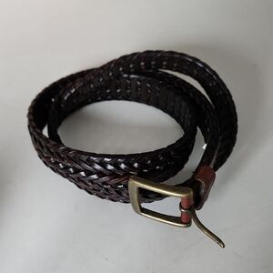 Men's Brown Braided Leather Belt